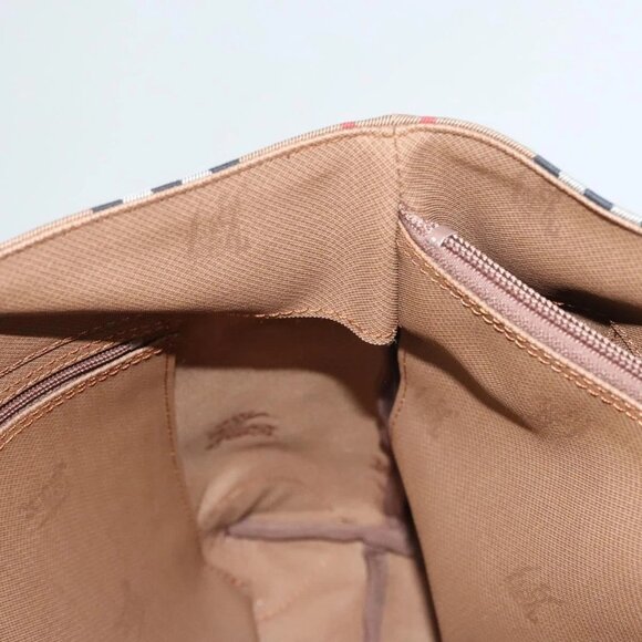 BURBERRY Nova Check Tote Bag Canvas Beige Auth 124112 - Picture 10 of 16